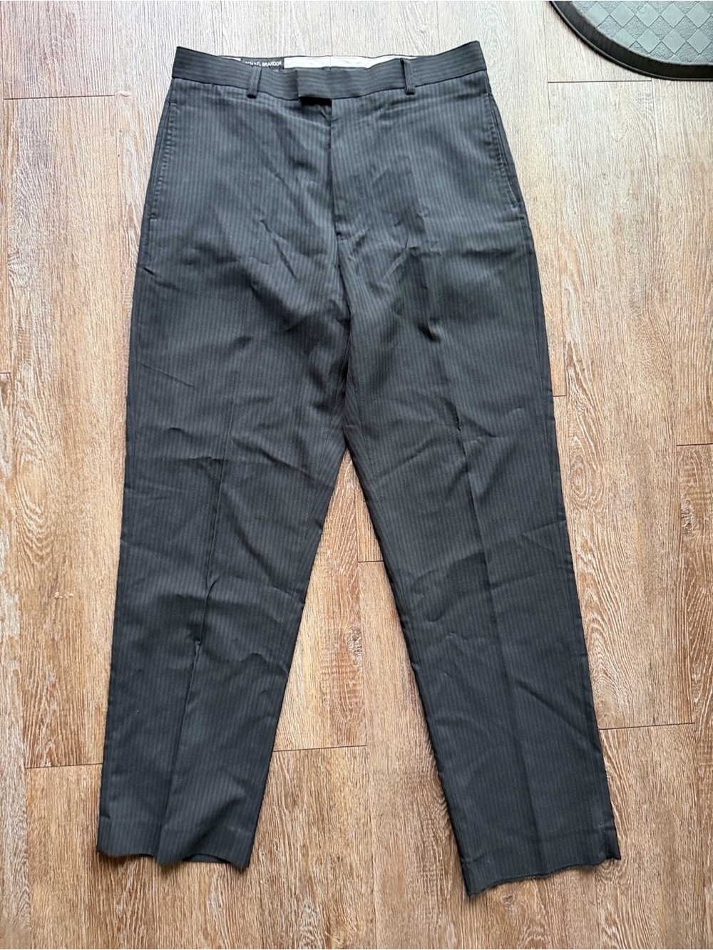 Michael Brandon Charcoal Pinstripe Dress Pants